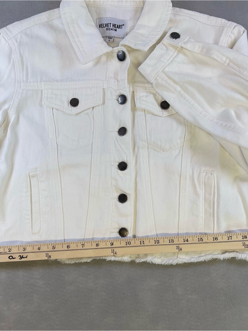 Velvet Heart White Denim Jacket - Picture 8 of 10